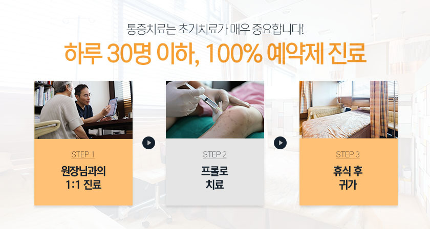 초기치료가 중요한 통증 치료!
